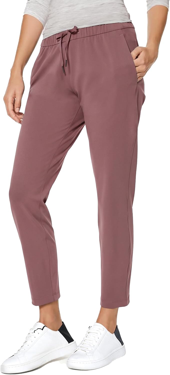 AJISAI Petite/Regular Women's 7/8 Joggers Travel Golf Pants with Pockets