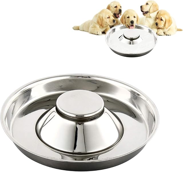 SUOXU Puppy Bowl,Stainless Steel Metal Dog Bowls,Puppy Weaning Bowl Puppy Dish Can be Used for Multiple Puppies to Eat Water Bowl and Dog Food Bowl at The Same Time (30cm/11.8in)