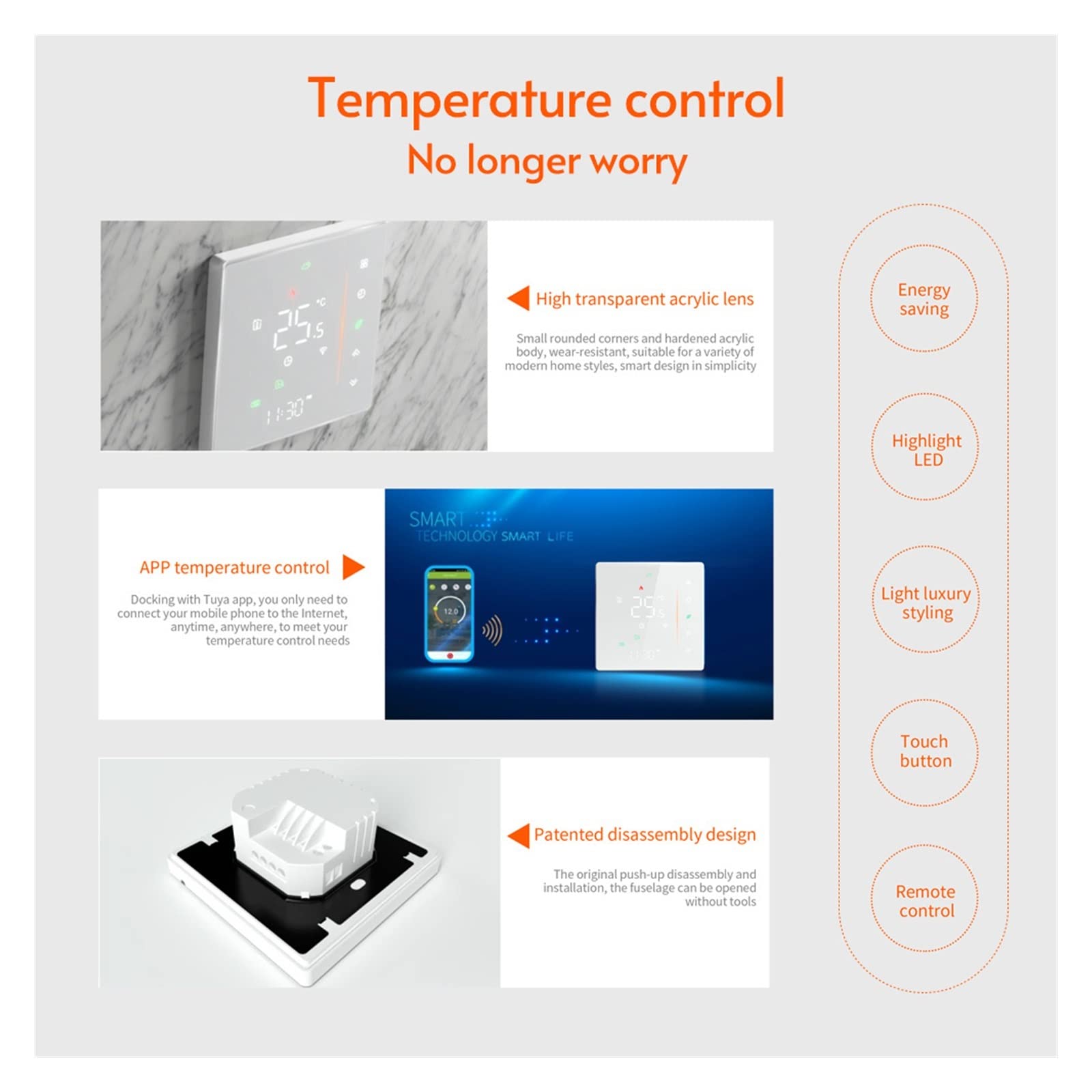 Czujnik termometru, WiFi Smart Thermostat Water/elektryczny podłoga podłogowa Woda/gazowa temperatura kotła zdalny sterownik bezprzewodowy(Nero,Heating 5A)