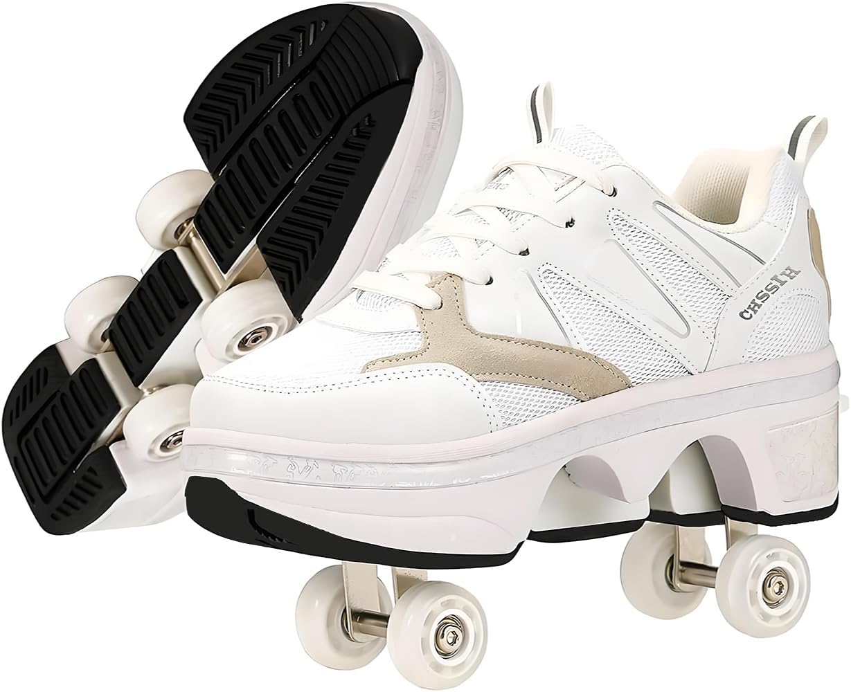 Roller Skate Shoes for Girls, Kids, Women, Men & Adults – Retractable Shoes with Wheels | Pop-Out High Roller Skating Shoes That Turn Into Sneaker Skates