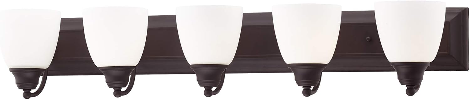 Livex Lighting 10505-07 Transitional Five Light Bath Vanity from Springfield Collection in Bronze/Dark Finish