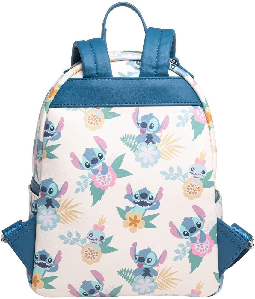 Loungefly x Disney Lilo & Stitch Hawaiian Flowers Stitch and Scrump AOP Backpack - Image 2