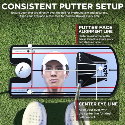 KINGTOP Golf Putting Mirror - Alignment Putting Training Aids for Consistency & Accuracy - Ideal for Indoor | Outdoor Practice, with Carry Bag and Golf Tees - Image 5