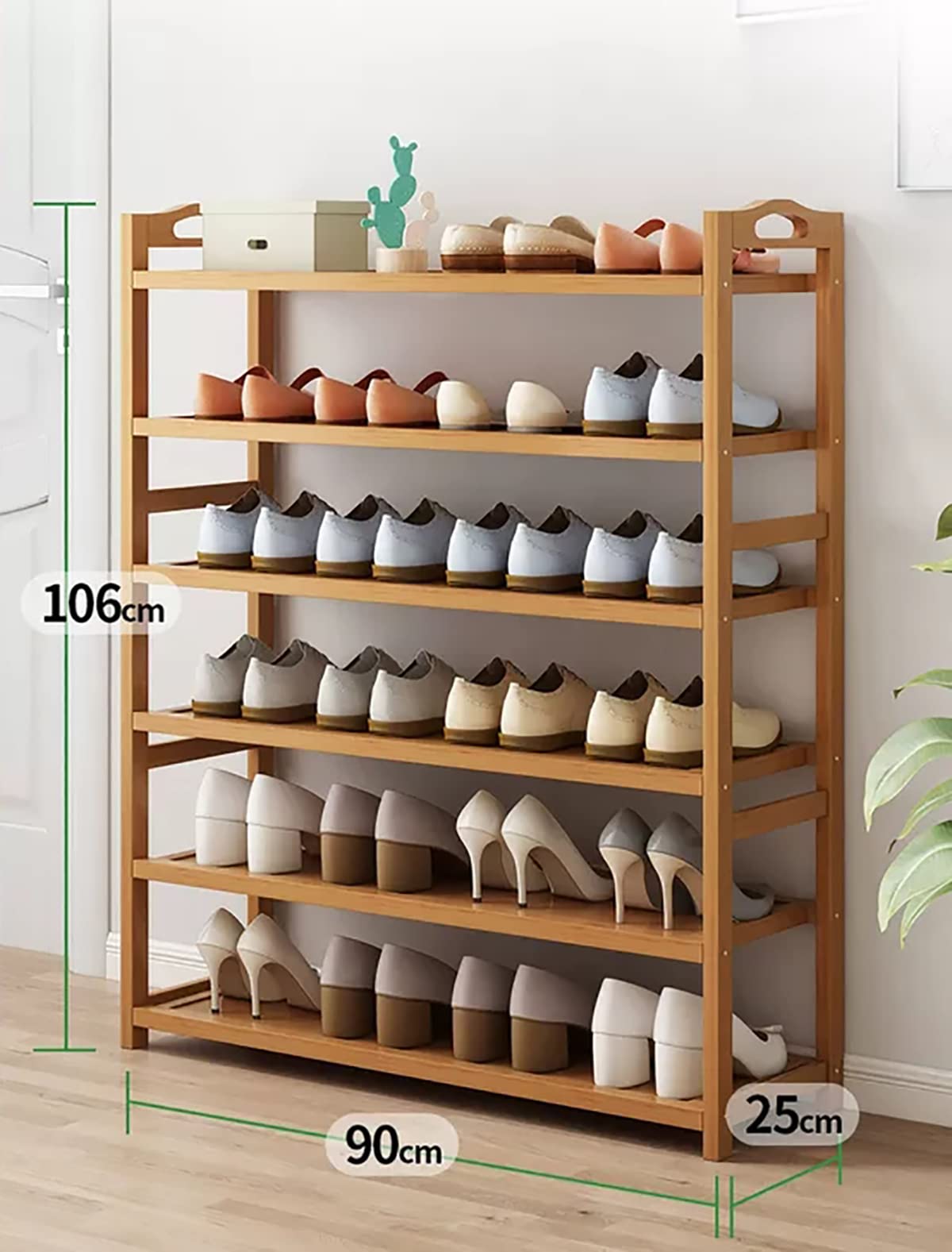 Buy Wooden Shoe Rack, Bamboo Shoes Free Standing Entryway Shoe Tower Shelf, Shoes