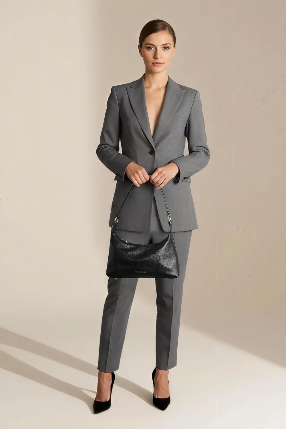 Eiyye Small Hobo Purse Shoulder Bag for Women Leather Underarm Hobo Bags Soft Crossbody Bag with Adjustable Strap for Daily Work Travel Black - Image 3