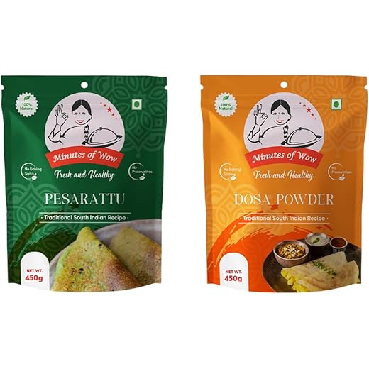 Wow Dosa-Pesarattu Combo 450g 50g