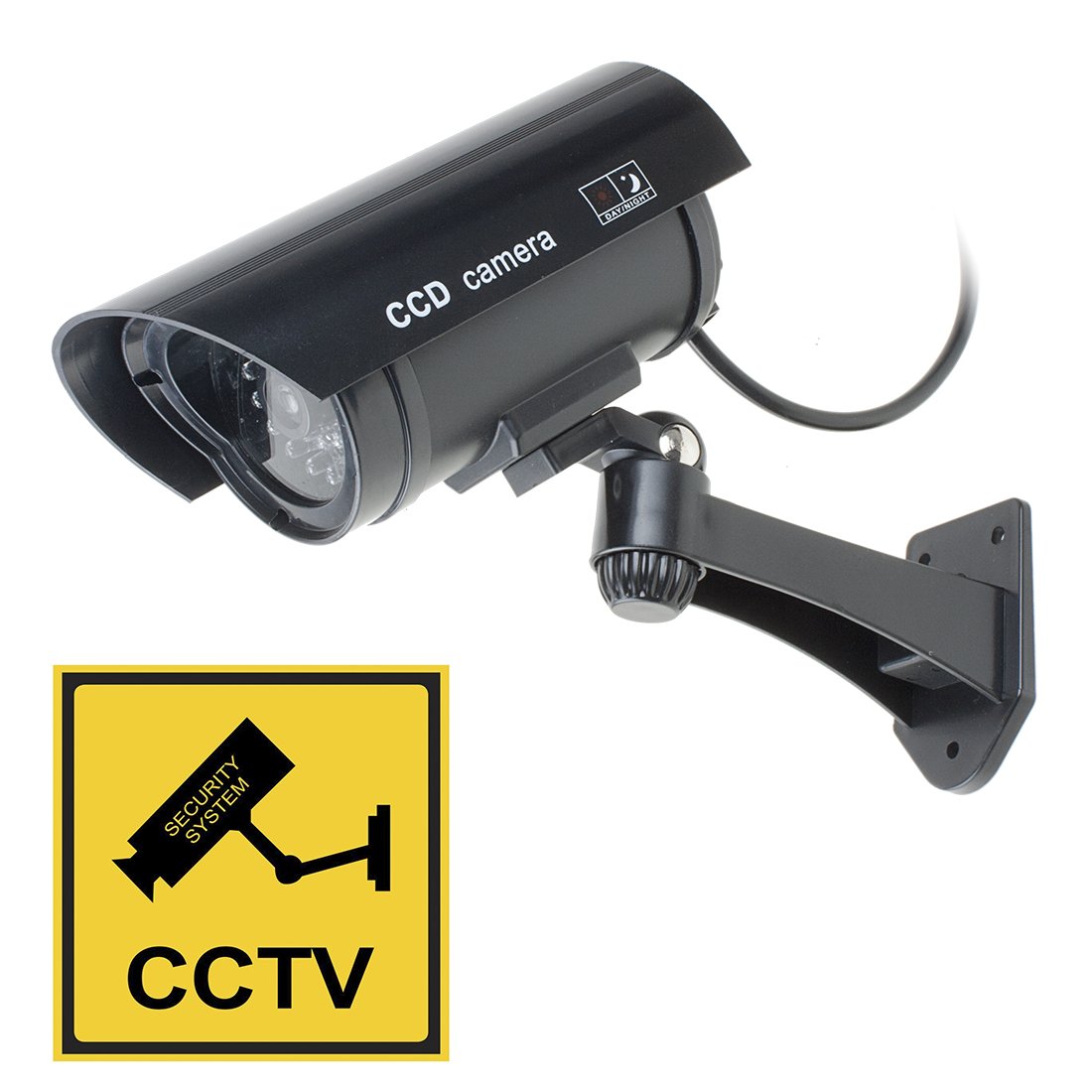 Aexit (Electronic security) Dummy Realistic Looking Camera Red LED Blinking AA Battery (80ry145qf678) Powered Black-image-6