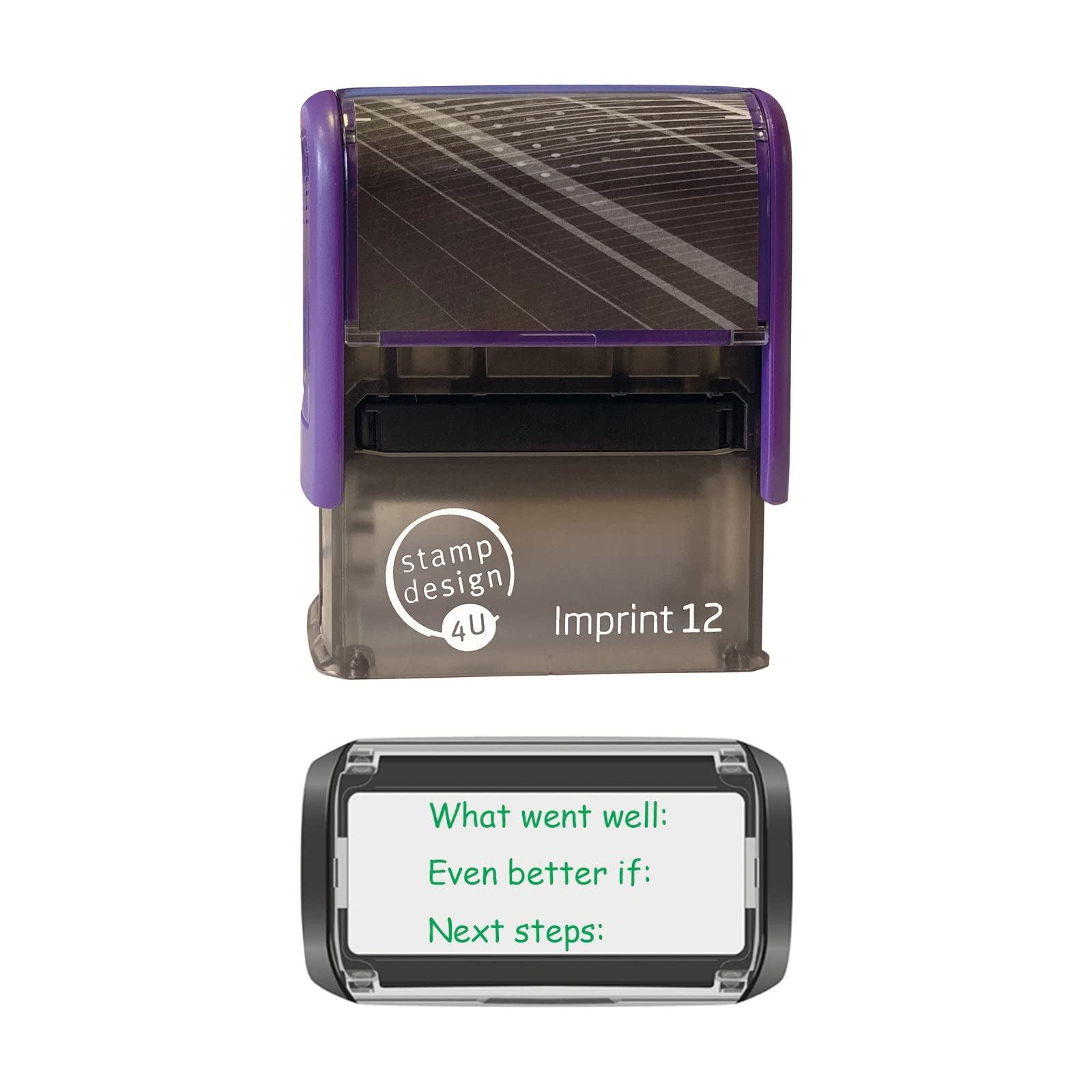 Stamp Design 4U Imprint 12 What Went Well, Even Better if, Next Steps School Education rewarding Marking Stamp