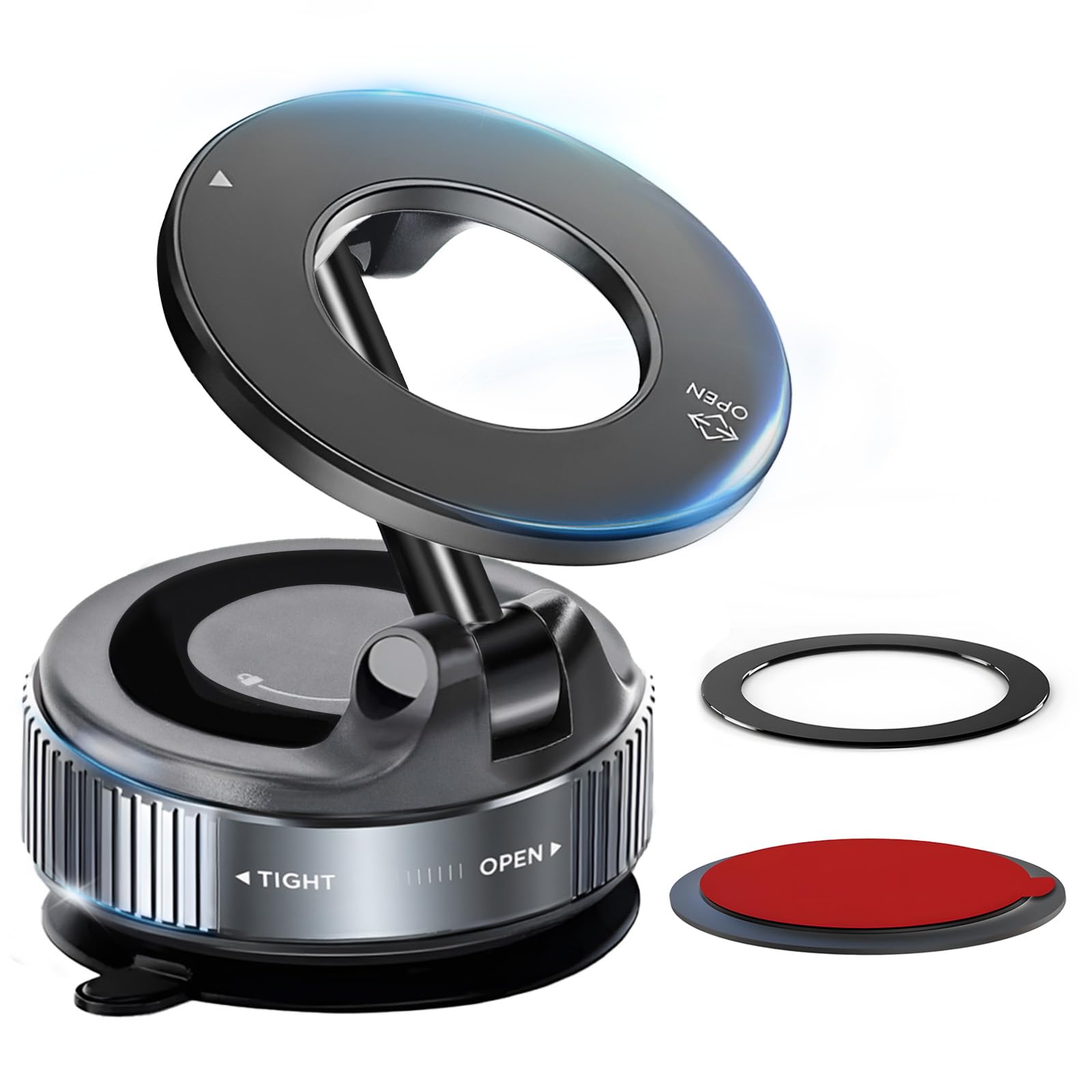 HA BIN Supporto Magnetico Cellulare Auto,Supporto Telefono Auto Ventosa, 360° Rotazione Pieghevole, Magnete Super Compatibile con tutti i telefoni, con iPhone 16 Pro-12 e Android