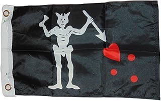 Pirate Edward Teach Blackbeard Flag Polyester 12 X 18 Inches Boat Motorcycle