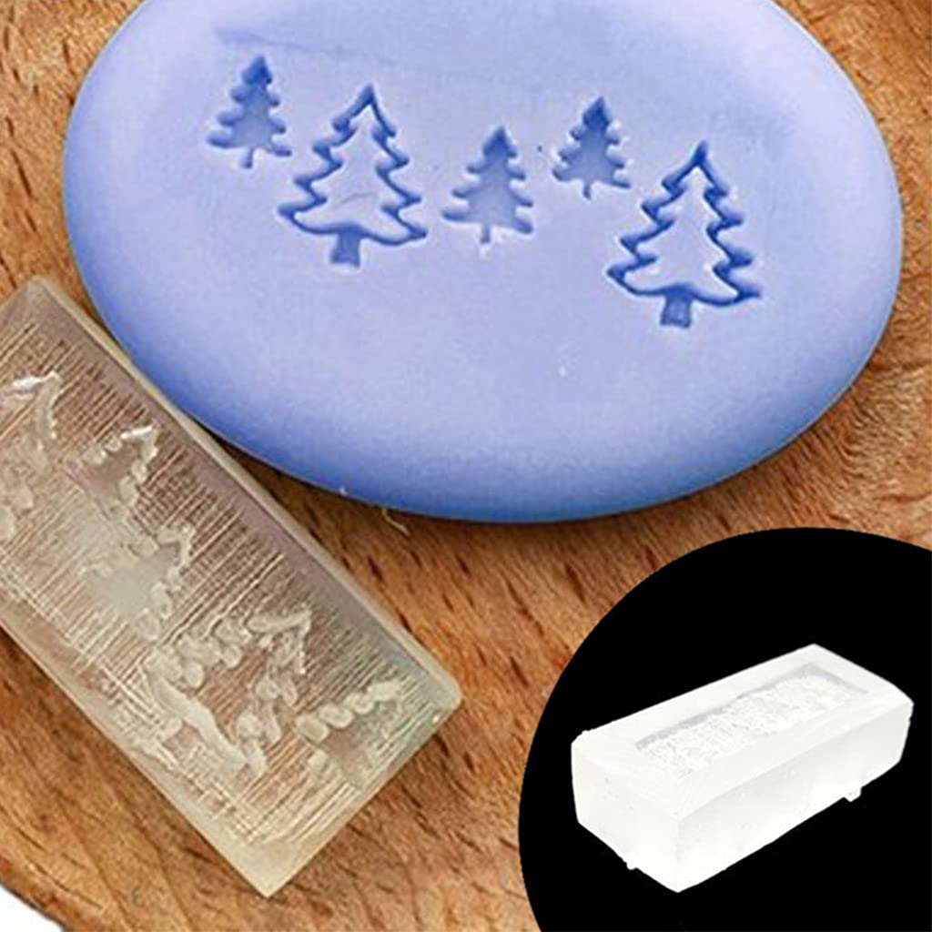 Christmas Theme Transparent Soap Stamp Natural Organic Making Acrylic Stamps Resin Chapters Small Clear Christmas Stamp Block for Card