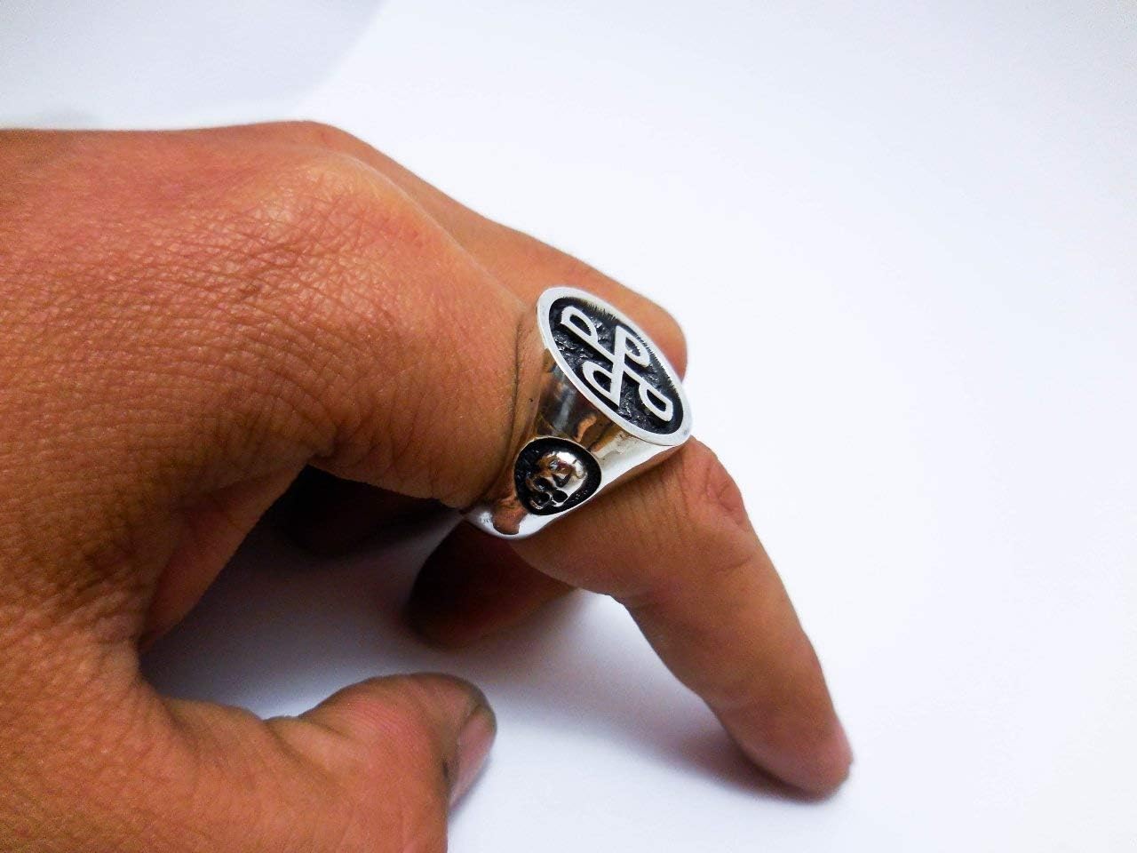 925 Sterling Silver Skull Ring Style Heavy Biker Rocker Men's Jewelry