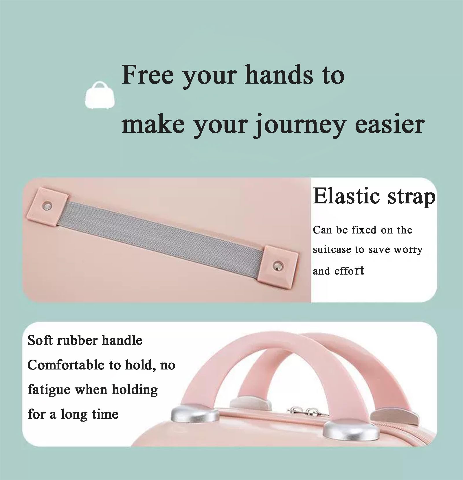 Hardside - Set di valigie da viaggio, 2 pezzi, 50,8 cm, trolley con serratura e custodia per cosmetici da 35,5 cm, resistente e leggero per un facile viaggio, bianco, 20in
