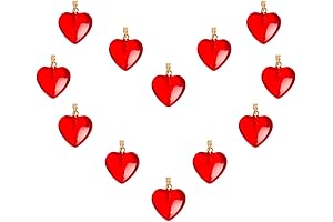 12 pcs Giant Heart Shaped Pendant Crystal Glass Beads