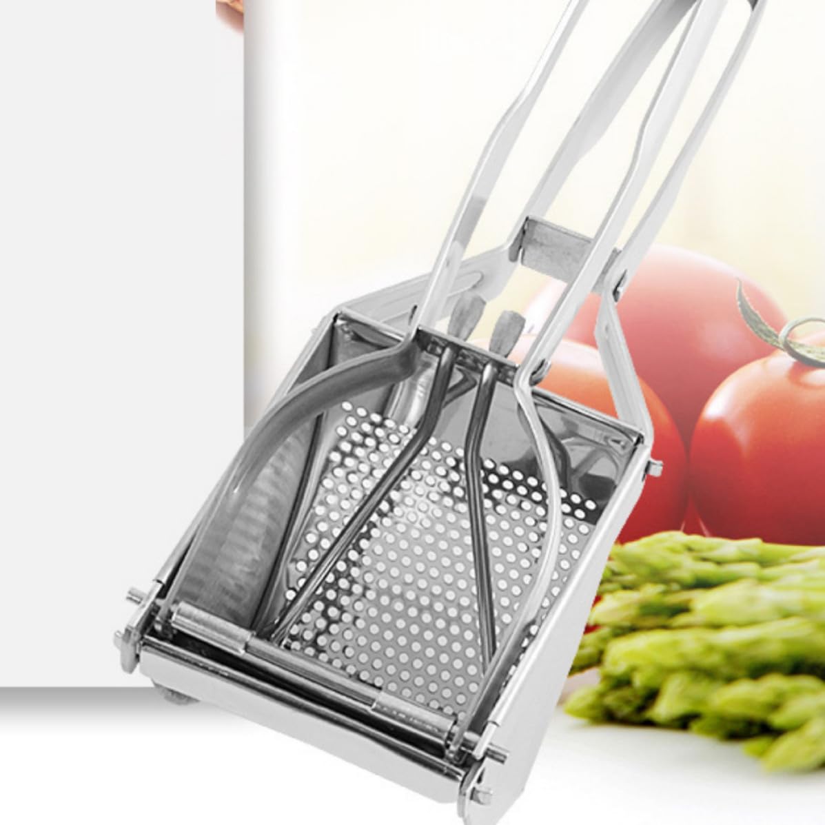 Uonlytech Schiacciapatate Manici Ergonomici in Acciaio Inossidabile Multifunzione Pressa Manuale Facile da Usare per Verdure e Frutta per Purè e Succo