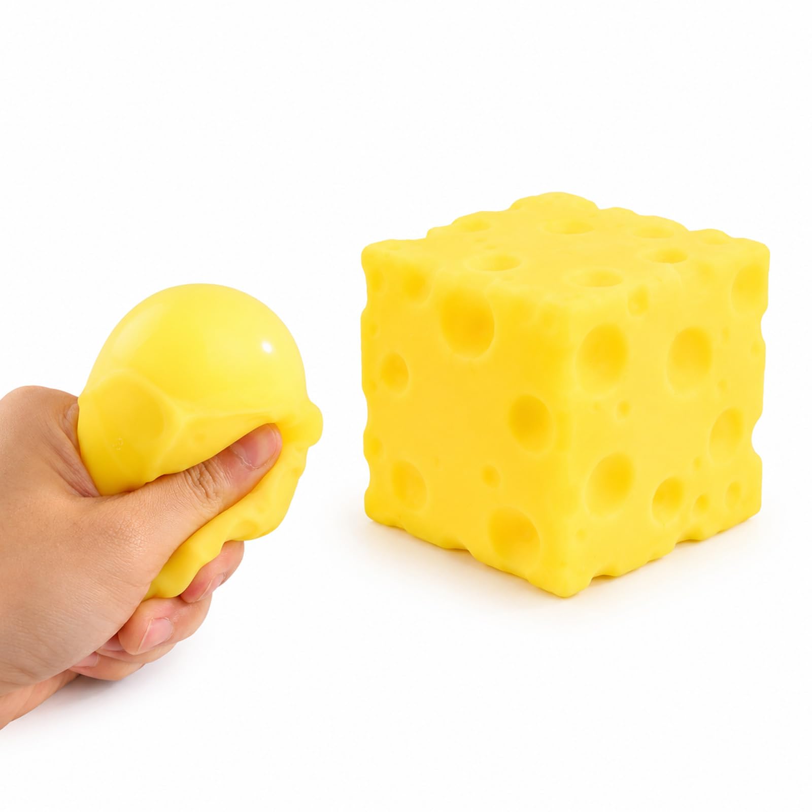 Cheese Squishy Toy, Soft Slow Rising Fidget for Adults, Realistic Cheese Block Stress Relief, Portable Sensory Toy for Office Desk & Home