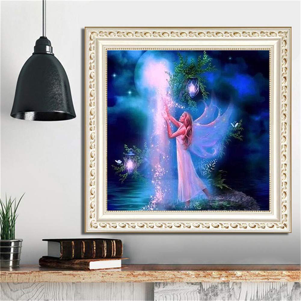 Diamond Painting Kit Completo,Kit per Diamond dots Painting Strass 5D con Numeri Ricamo Punto Croce DIY , Adulti Immagini Kits per Pittura a Mosaico per la Decor Della Casa(Ritratto Di Fata,50x70cm