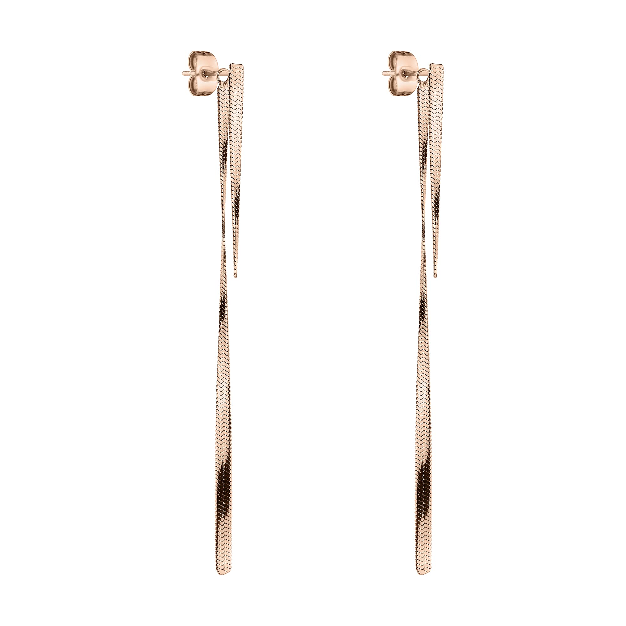 LIEBESKIND BERLIN Damen Ohrhänger – Lange Hängeohrringe aus Edelstahl in Silber, Gold, Roségold & Schwarz – Minimalistisches Design, Leicht & Elegant