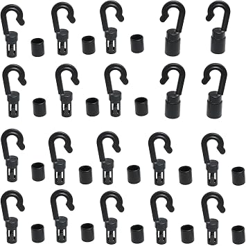 Bungee Cord Hook Shock Cord Hook Kayak Bungee Hook Bungee Shock Cord Hook Bungee Hook For1/8 Bungee Cord End 20PCS