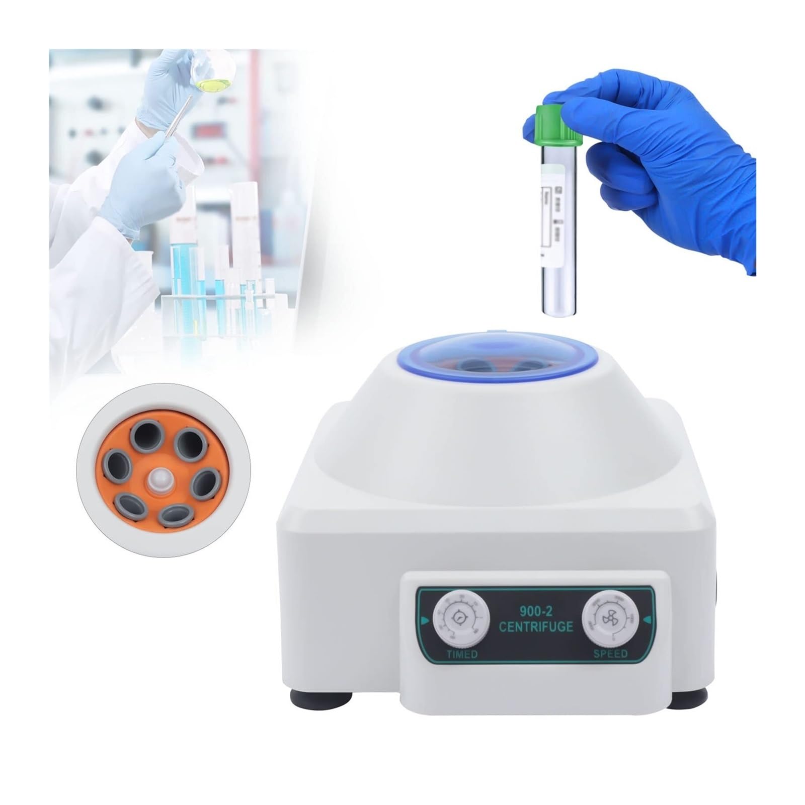 Máquina Centrífuga Eléctrica Portátil, Tubos De 6x15 Ml, Laboratorio 4000 RPM Con Temporizador Y Control Velocidad, PRP Mesa For Separación Plasma Sanguíneo, 30 W, 2086 Xg