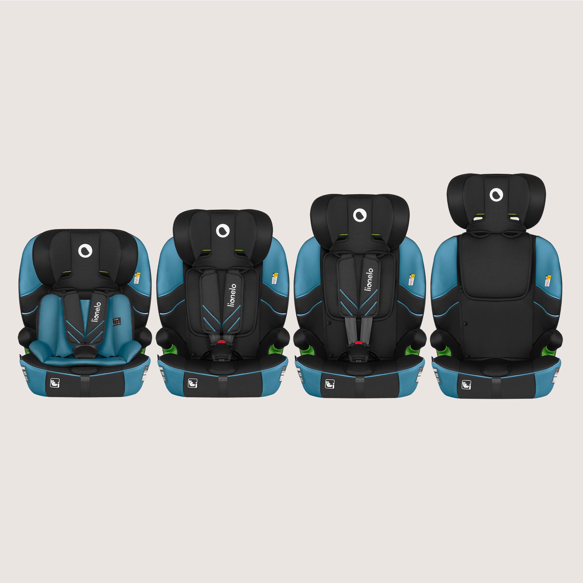 LIONELO LEVI FIX I-SIZE Silla coche bebé 76-150 cm hasta 36 kg, Grupo 1 2 3, Protección lateral, 10 niveles de Ajuste del Reposacabezas, Fijación ISOFIX y Top Tether, R129 i-Size
