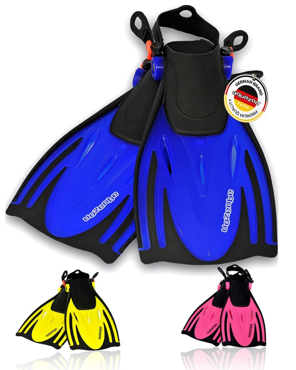 AQUAZON Alicante Verstellbare Flossen, Schnorchelflossen, Taucherflossen, Schwimmflossen für Kinder und Erwachsene zum Schnorcheln, Schwimmen