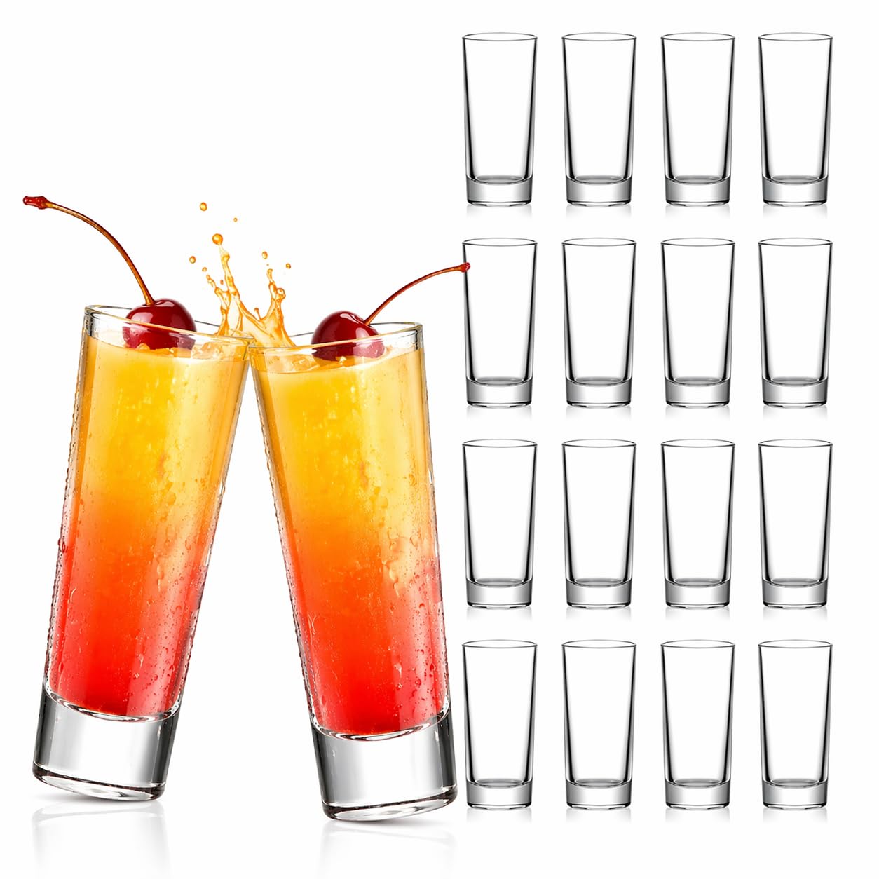 Amazon.com | TAOUNOA 2 OZ Tall Shot Glasses 18 Pack - 3.9 Inch