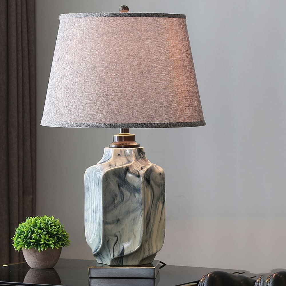 Lamp StołOwych Nocnych Ceramiczna Mosiężna Lampa Stołowa Chińska Dekoracyjna Lampa Stołowa Z Pęknięciami Lodu Lampy Biurkowe Do Wystroju Sypialni W Domu Oprawa StołOwa Lampka Nocna (Color : Remote co