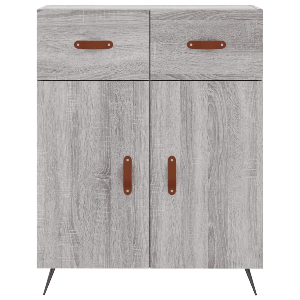 Tabla elevadora Sonoma gris 69,5 x 34 x 180 cm, material de madera con patas de metal y parte superior de aparador, diseño moderno y durabilidad para salón, cocina, pasillo