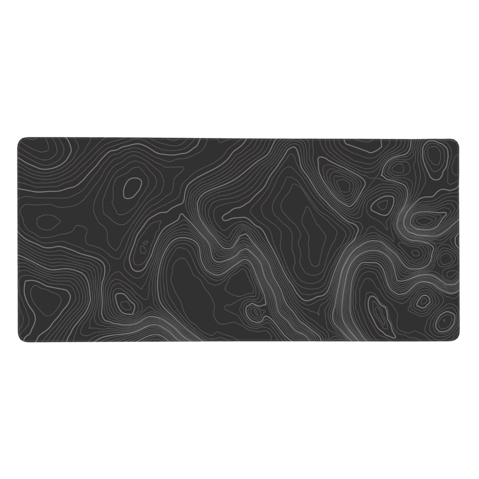 Large Gaming Mouse Pad Topographic Map Lines Contour Geographic PC Computer Keyboard XXL Mouse Mat Desk Pad Non-Slip Desk Mat for Home Office Gaming Work, 35.5 X 16 in