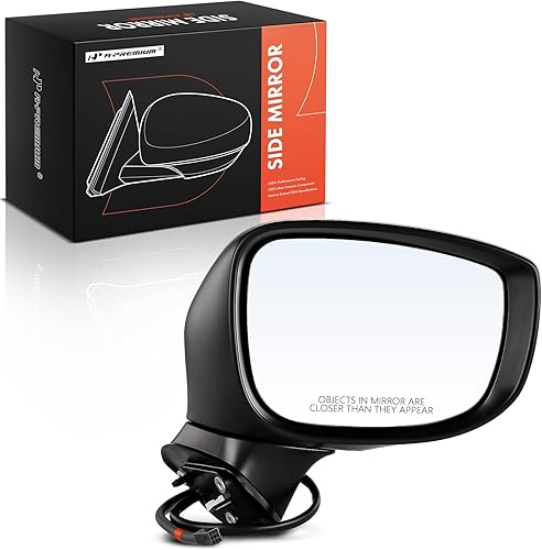A-Premium Espejo eléctrico para puerta del lado del pasajero, compatible con Mazda CX-5 CX5 2017-2022, no calentado, plegable manual, negro, espejo