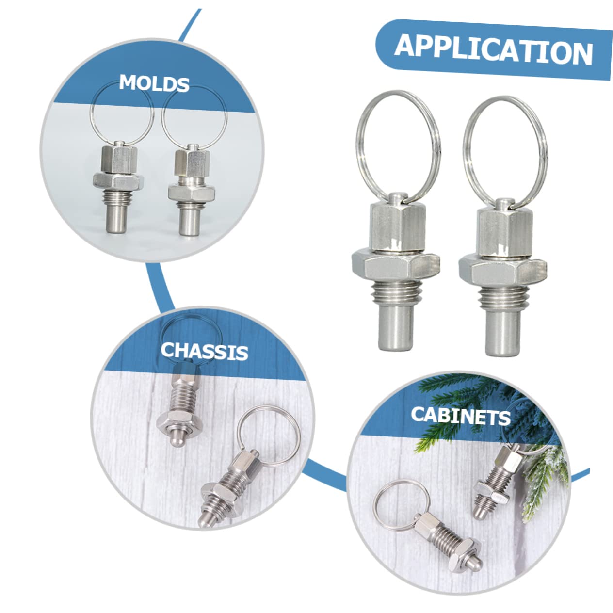 Generic 3sets Locking Pin Ring Spring Plunger Spring Pin Loaded Plunger Mechanical Accessories for Mold Chassis 4pcs*3