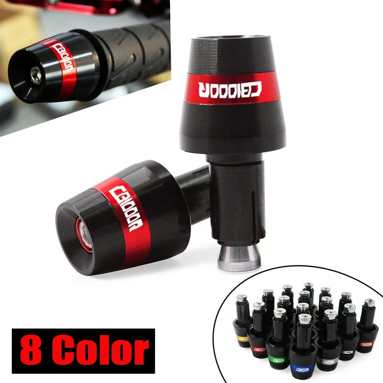 Dla Honda CB1000R CB 1000R CB 1000 R Motocykl 7/8 "22MM Kierownica Uchwyty Do Kierownicy Ciężki Drążek Zaślepka Zaślepka (Kolor : CZARNY, Rozmiar : 1)