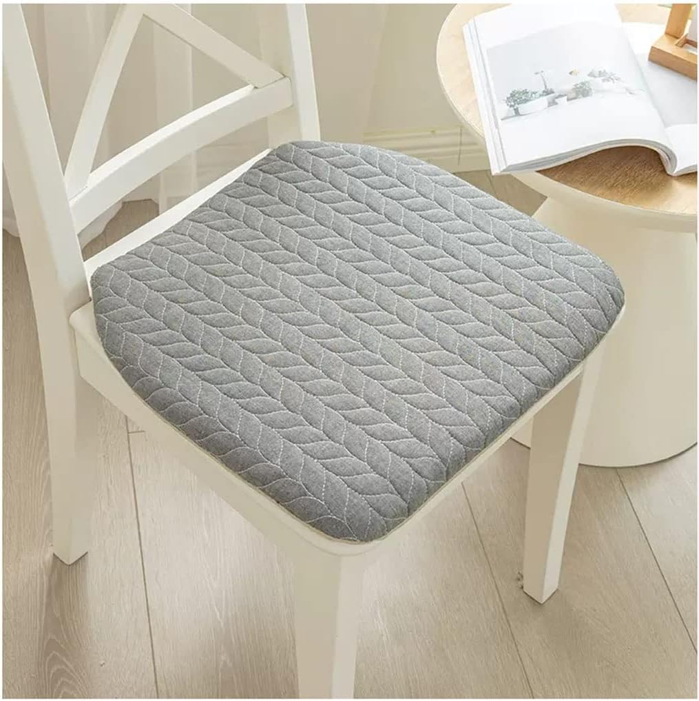 Pure Cotton Dining Chair Cushion, Set Of 1/2/4 Horseshoe Seat Cushion With Ties, Non Slip Chair Pad For Dining Chairs Kitchen Chairs Office Chairs ( Color : Dark gray-1 , Size : 40x43cm(Set Of 1) )