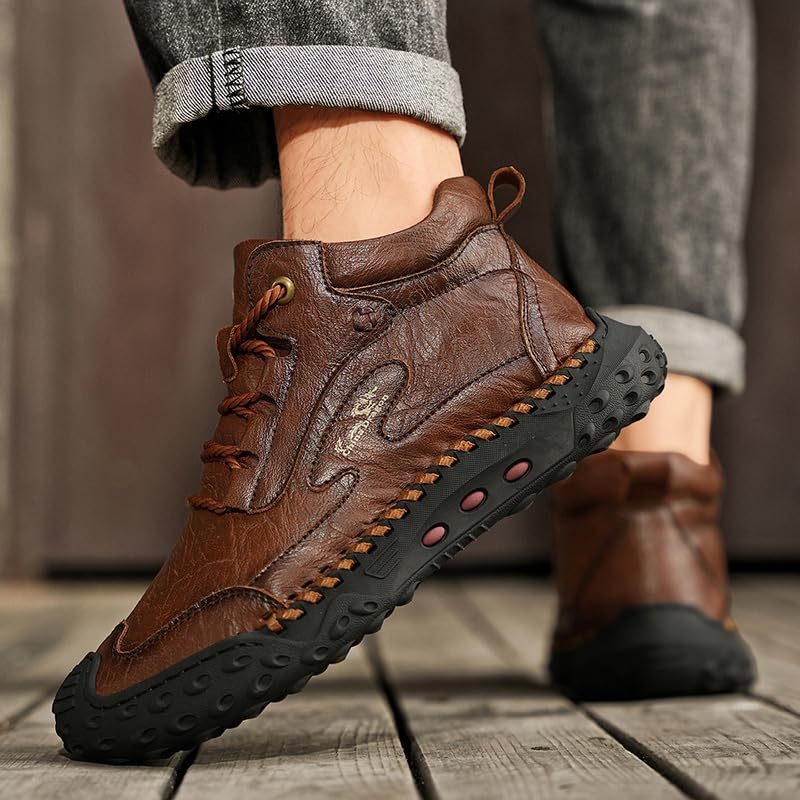 Boots For Men Chelsea Mens Leather High Top Sneakers Shoes Men's White Black Blue Brown Khaki Size Shoe Casual Work Man4