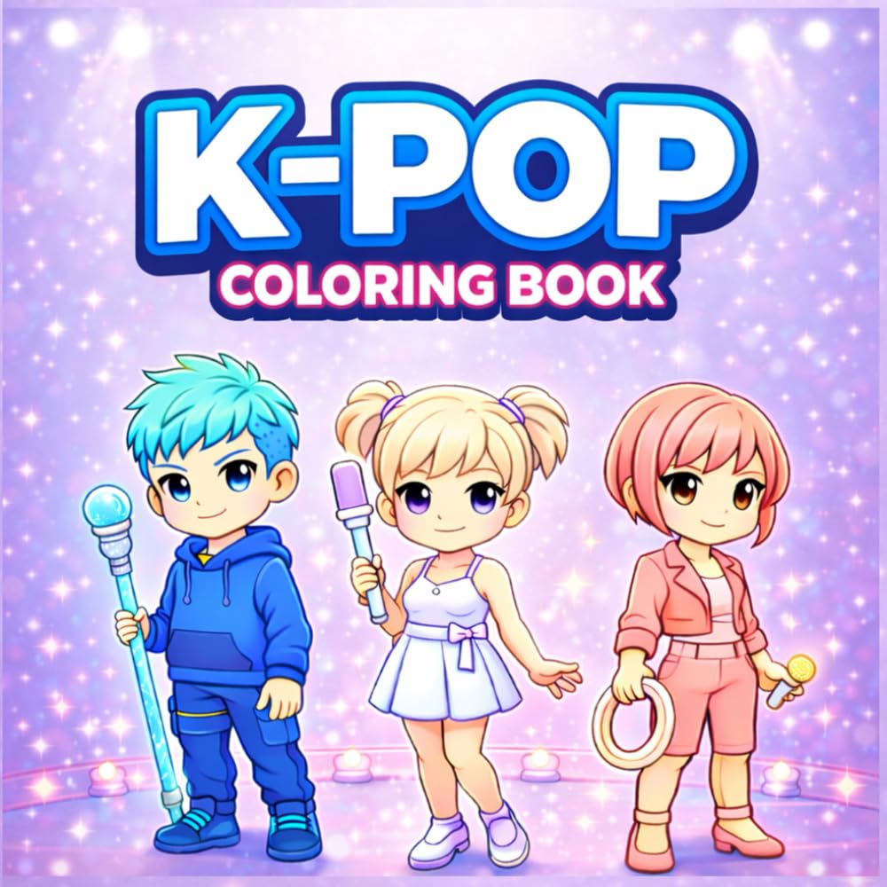 K-Pop Coloring Book: 40 Cute Trendy Coloring Pages Fashion, Performances Scenes for Teens and Adults