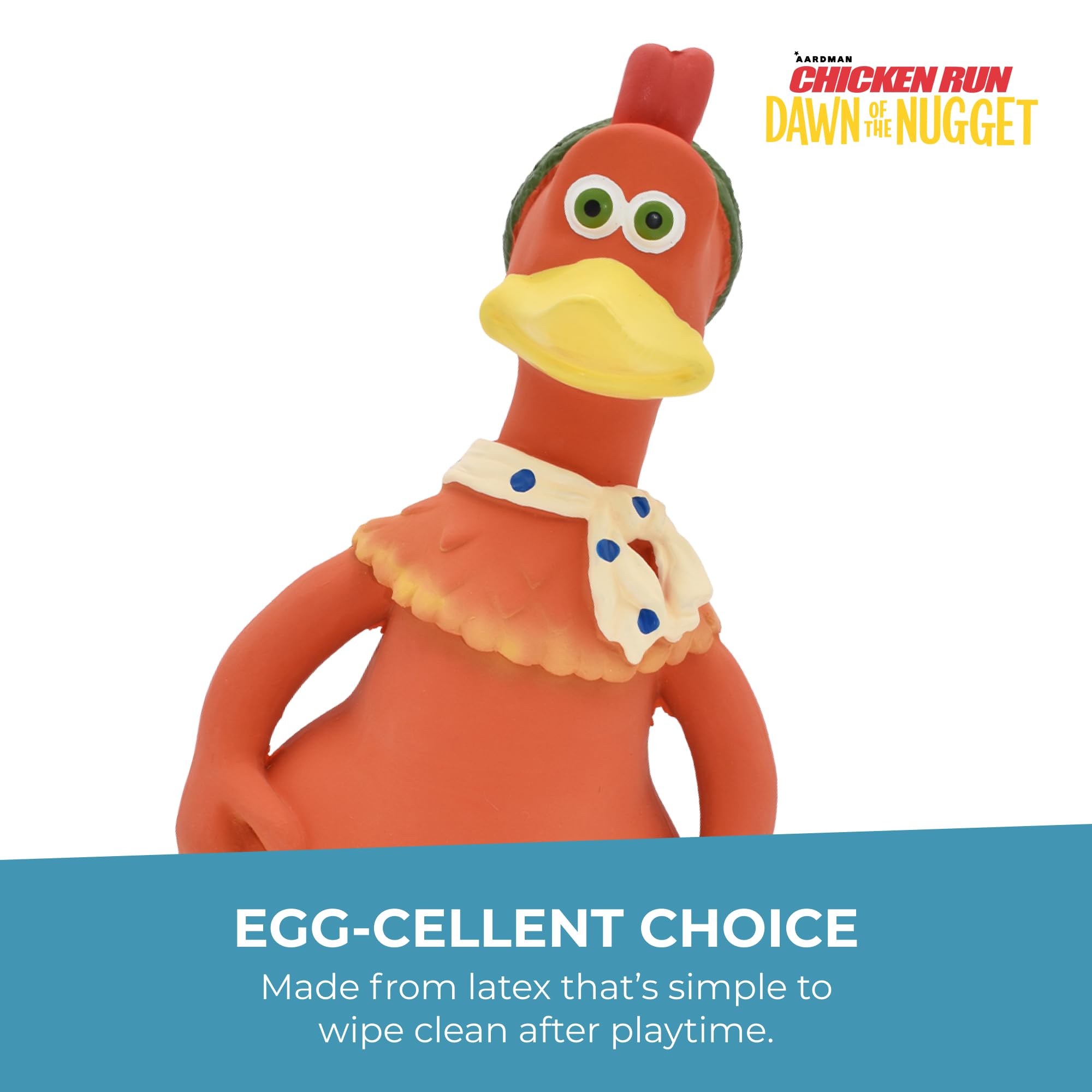 Multipet Chicken Run Ginger Latex Dog Toy - Durable Squeaky Dog