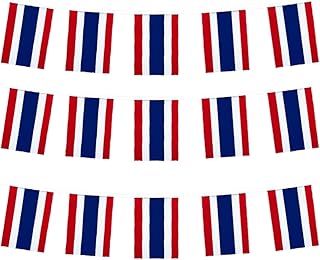 Thailand Flag Thai Flag, Small String Thailand Flags Mini Thai Flags Banner, Used for Party School Sports Events Patriotic Festival Decorations