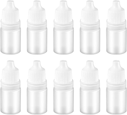 SUPVOX 10 botellas de plástico con gotero exprimibles de 0.2 fl oz, botellas vacías de aceite esencial, botellas exprimibles con tapas