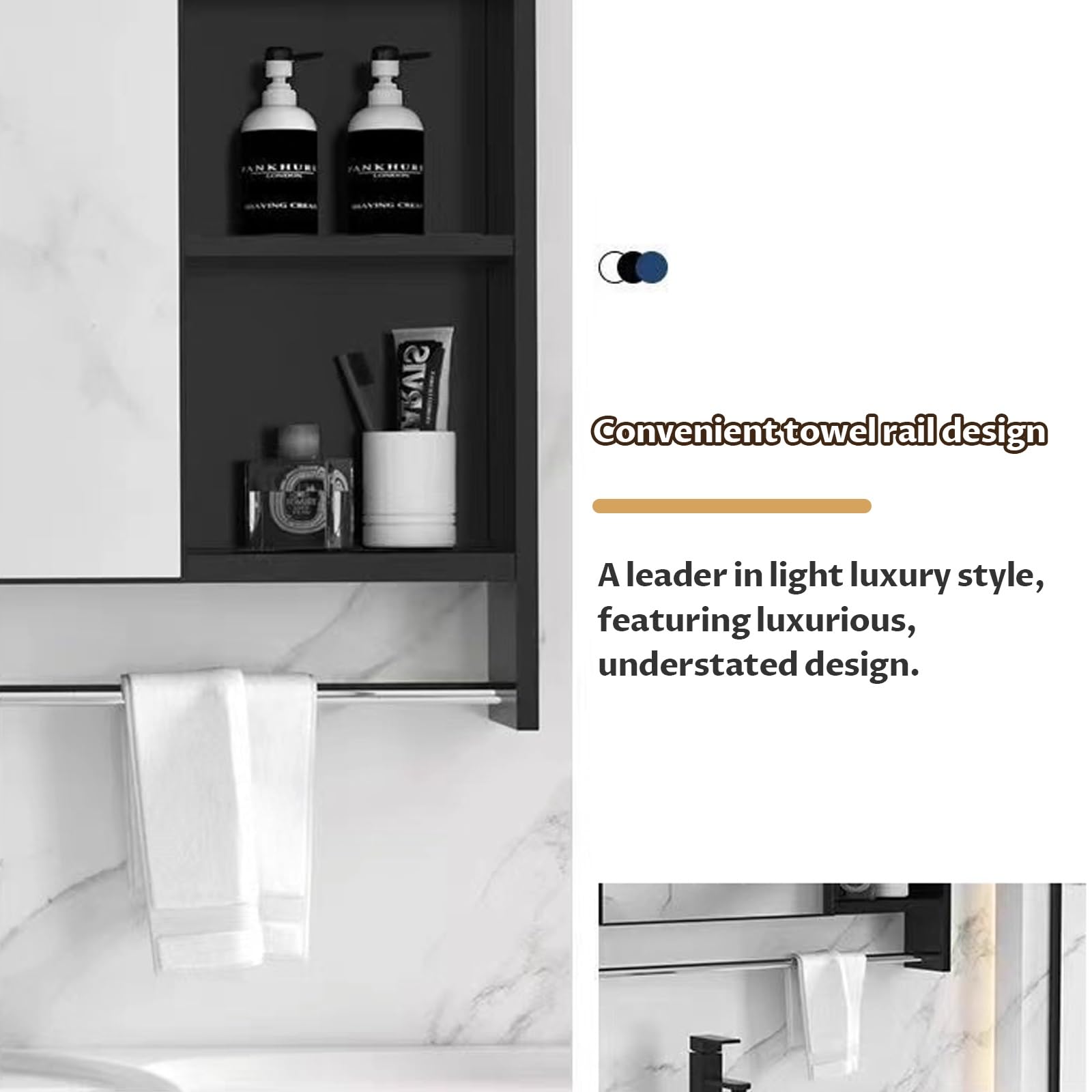 Armadietto a specchio da bagno con mensola portaoggetti in alluminio, facile installazione, scomparto aperto, elegante design bianco, 70 x 65 x 11 cm, perfetto per organizzare gli oggetti essenziali.