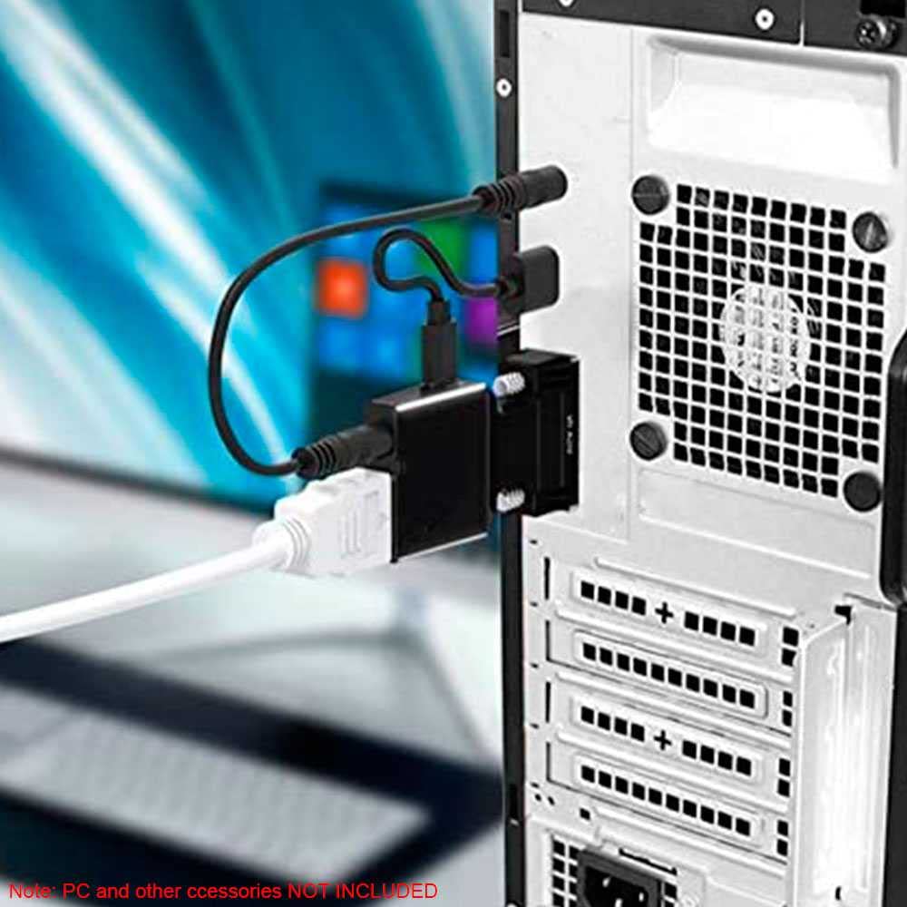 OcioDual Adaptateur VGA Mâle vers HDMI Femelle Convertisseur 1080p pour Ordinateur Portable TV