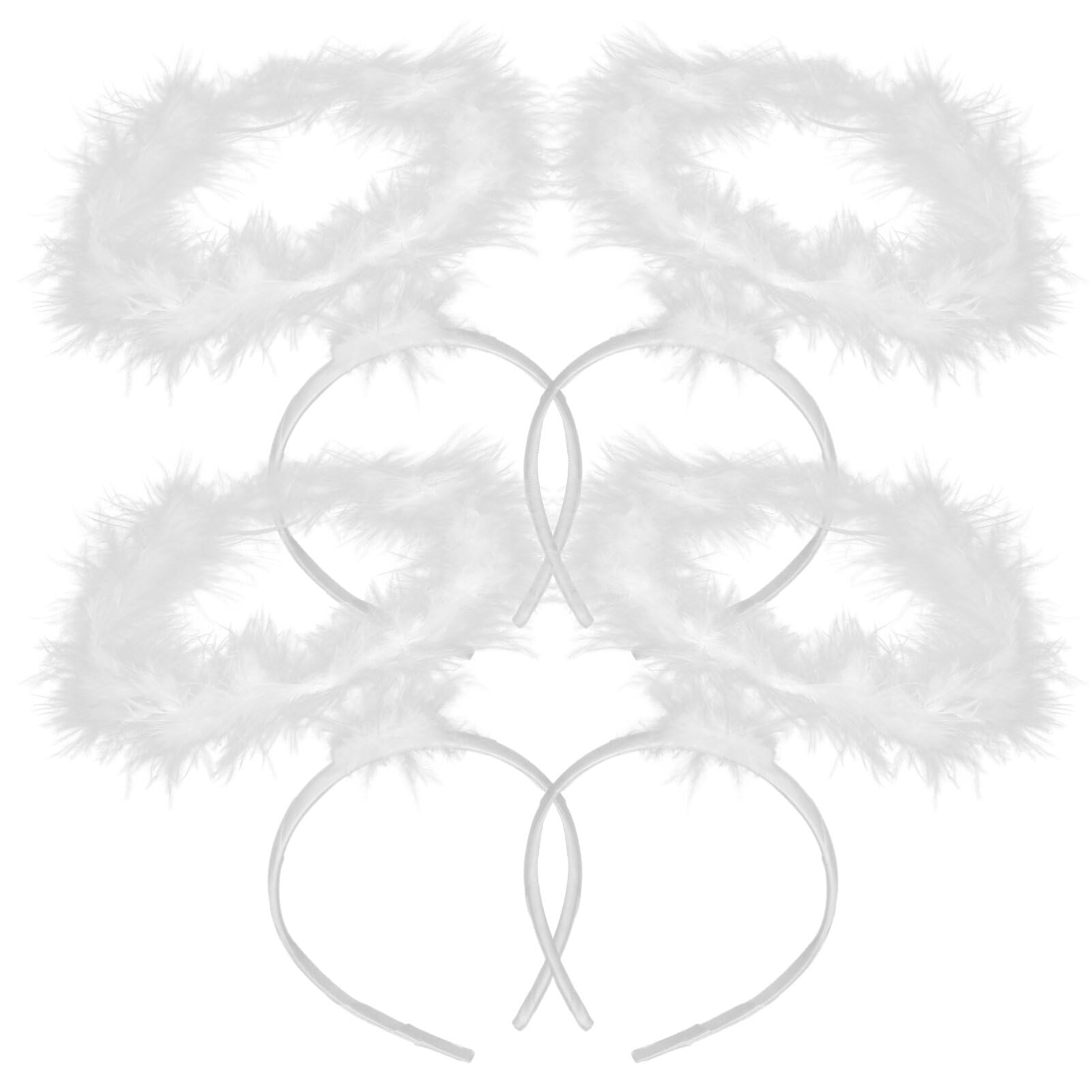 4Pcs Angel Halos Headband Set - Women's Christmas & Cosplay Accessory (White)