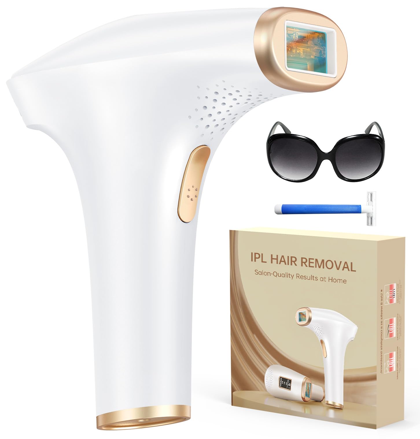 Haarlosy IPL Geräte Haarentfernung Laser - Schmerzfreie Haarentfernungsgerät mit 3 Erweiterte Funktionen HR/SC/RA, 9 Stufen, 999,900 Blitzen zu Hause für Frauen, Männer, Achseln, Bikini, Beine, Körper