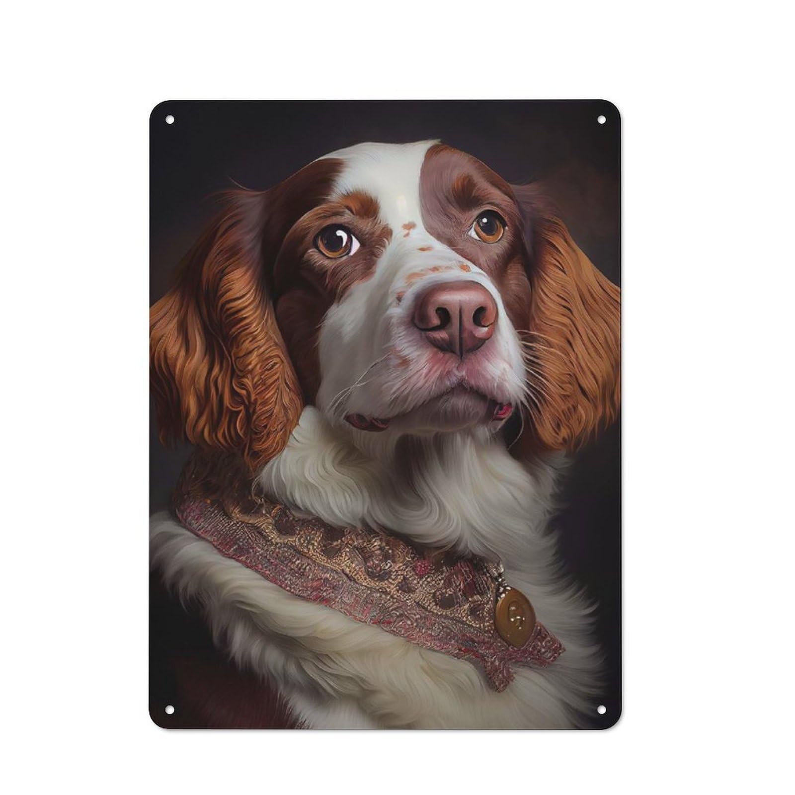 Junmoney English Springer Spaniel Metal Wall Sign 40X30cm, Rustic Classic Pub Decor For Cafe, Pub, Workshop Or Home Bar