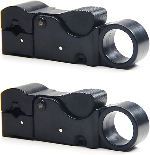 Utoolmart Herramienta de corte de cable coaxial coaxial giratorio para RG58596263C2V5C Pelacables Negro con bolsa 2 unids