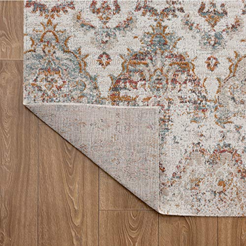 Image of LR Home 5x8 Indoor Outdoor Classic Ikat Turkish Woven Area Rug for Home Decor | Multicolored