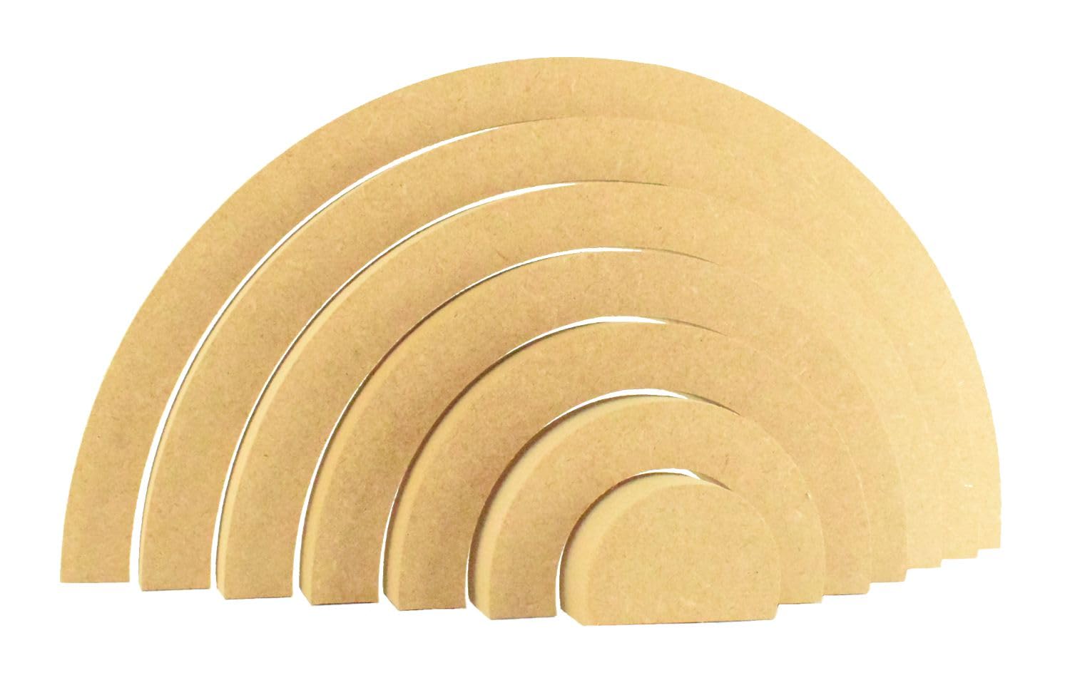 7 Tier Stacking Rainbow – 18mm MDF Thickness – Pack of 10 Wooden Craft Rainbow Shapes – DIY Paintable Rainbow Decor – Custom Wooden Rainbow Nursery Display – Craft Blanks for Painting