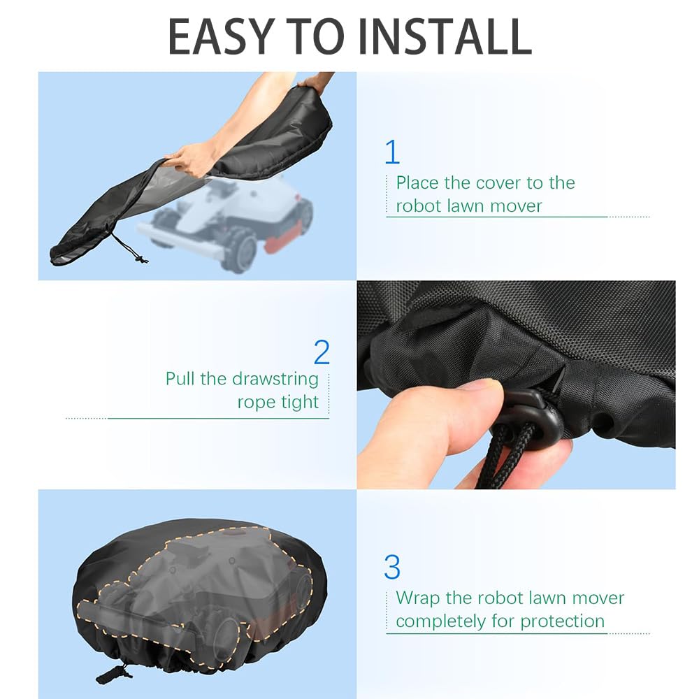 Copertura per Tosaerba per Bosch Indego S+ 500, con Cordino Resistente alle Intemperie alla Polvere E Ai Raggi UV