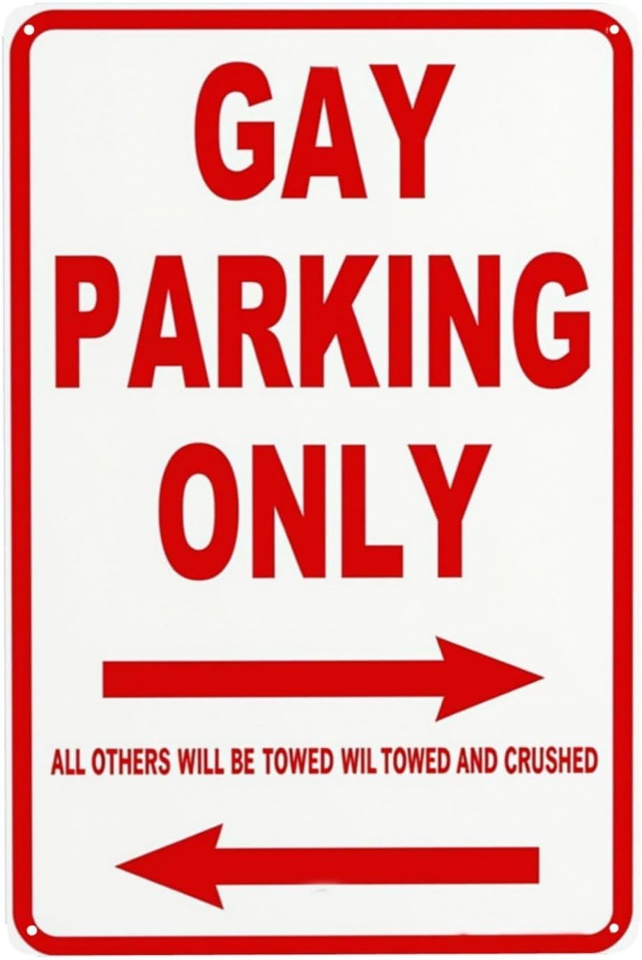 Gay Parking Only Funny Gay Plaque Garage Bar Home Decor Art Office Club Bar Pub Restaurant Wall Decoration Plaque Metal Tin Sign Metal Tin Sign 8X12 Inch
