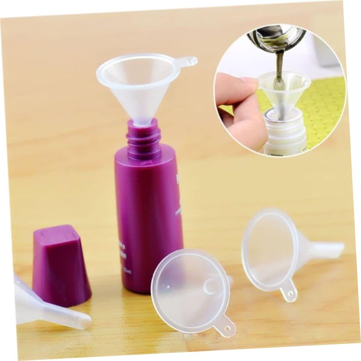 Ciieeo Small Clear Plastic Funnel for Perfume Essential Oil Filling Pouring End Spout for Cosmetic Containers Craft Projects Easy to Use